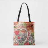 Love Birds Heart Red Art Collage Tasche (Vorderseite)