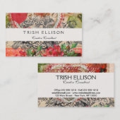 Love Birds Heart Red Art Collage Visitenkarte (Vorne/Hinten)