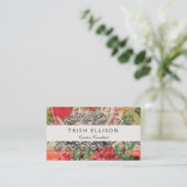 Love Birds Heart Red Art Collage Visitenkarte (Stehend Vorderseite)