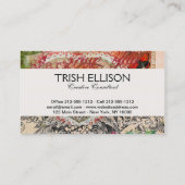 Love Birds Heart Red Art Collage Visitenkarte (Rückseite)