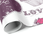 Love Birds herzen & Cupcakes Valentines Muster Geschenkpapier (Rolleneckpunkt)