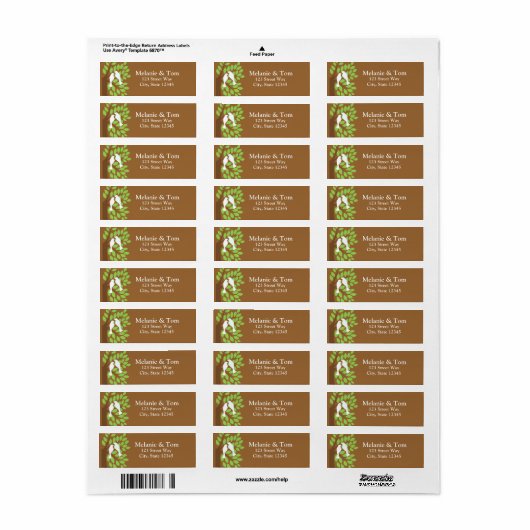 Love Birds in Tree-Rücksendeadresse (Vorne)