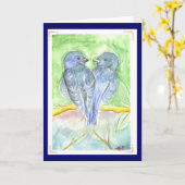 Love Birds Karte (Gelbe Blume)