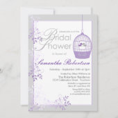 Love Birds Lilac Bridal Einladungen (Vorderseite)