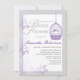Love Birds Lilac Bridal Einladungen