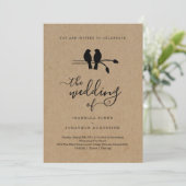 Love Birds Lovebirds Hochzeit Einladung (Stehend Vorderseite)