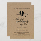 Love Birds Lovebirds Hochzeit Einladung (Vorne/Hinten)