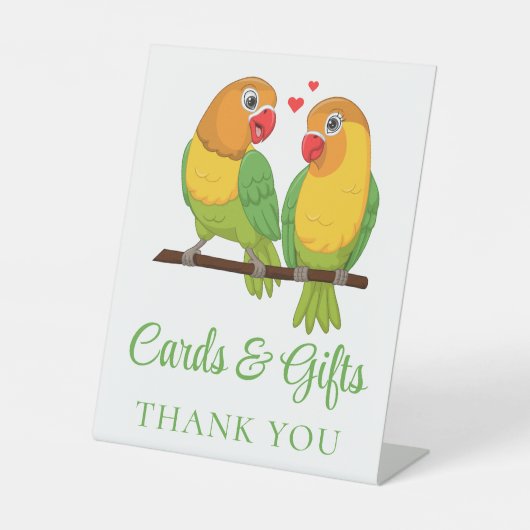 Love Birds Lovebirds Hochzeitskarten & Geschenke Sockelschild (Vorderseite)