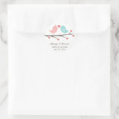 Love Birds Monogram Gastgeschenk Hochzeit Stickers (Tasche)