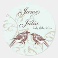 Love Birds 'n Lace - Aqua Wedding Siegel