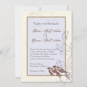 Love Birds 'n Lace - Periwinkle Wedding Einladung