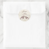 Love Birds 'n Lace - Wedding Siegel Runder Aufkleber (Tasche)