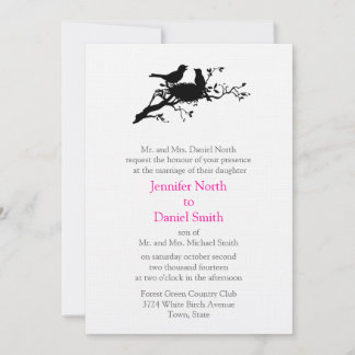 Love Birds Nest Silhouette Hochzeit Einladungen