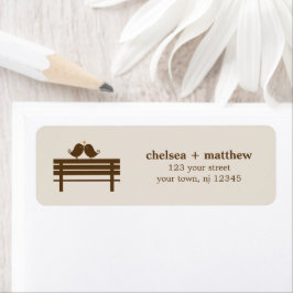 Love Birds on Park Bench Wedding