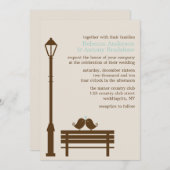 Love Birds on Park Bench Wedding Einladung (Vorne/Hinten)