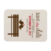 Love Birds on Park Bench Wedding Magnet (Horizontal)