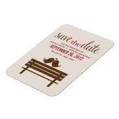 Love Birds on Park Bench Wedding Magnet (Linke Seite)