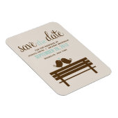 Love Birds on Park Bench Wedding Magnet (Rechte Seite)