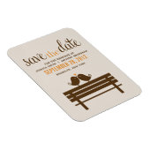 Love Birds on Park Bench Wedding Magnet (Rechte Seite)