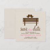 Love Birds on Park Bench Wedding Save The Date (Vorne/Hinten)