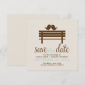 Love Birds on Park Bench Wedding Save The Date (Vorne/Hinten)