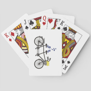 love birds on tandem bike - playing cards spielkarten