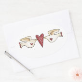 Love Birds Ovaler Aufkleber (Umschlag)