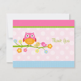 Love Birds & Owl auf Branch Dankeschön Karte