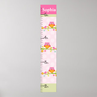 Love Birds & Owl Branch Growth Chart Behielt auf 8 Poster