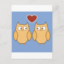 Love Birds Owls Blossom Heart Destiny Dusche Party Postkarte