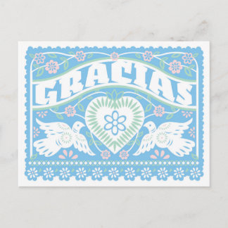 Love Birds Papel Picado Danke Postkarte
