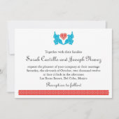 Love Birds Papel Picado Hochzeit Einladung (Vorderseite)