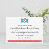 Love Birds Papel Picado Hochzeit Einladung (Stehend Vorderseite)