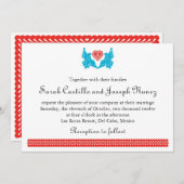 Love Birds Papel Picado Hochzeit Einladung (Vorne/Hinten)