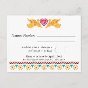 Love Birds Papel Picado Style RSVP Card Karte