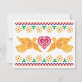 Love Birds Papel Picado Style RSVP Card Karte (Rückseite)