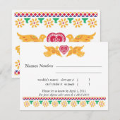 Love Birds Papel Picado Style RSVP Card Karte (Vorne/Hinten)
