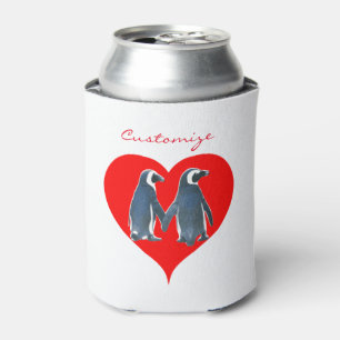 Love Birds Penguin Couple Red Heart Thunder_Cove Dosenkühler