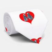 Love Birds Penguin Couple Red Heart Thunder_Cove Krawatte (Gerollt)