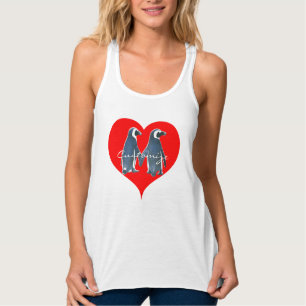 Love Birds Penguin Couple Red Heart Thunder_Cove Tank Top