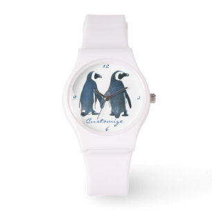 Love Birds Penguin Couple Thunder_Cove Armbanduhr