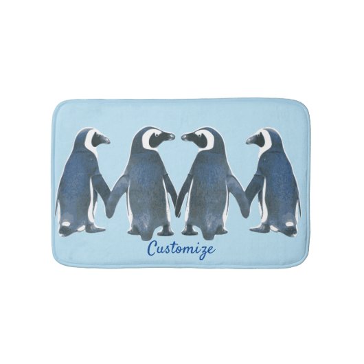 Love Birds Penguin Couple Thunder_Cove Badematte (Vorderseite)