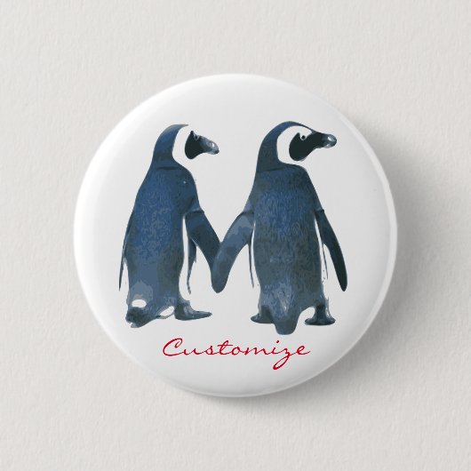 Love Birds Penguin Couple Thunder_Cove Button (Vorderseite)