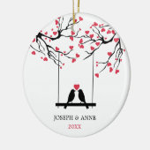 Love Birds Personalisiert Couple Dating Keramik Ornament (Links)