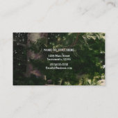 Love Birds + Pine Tree Night Rustic String Lights Visitenkarte (Rückseite)