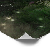 Love Birds + Pine Tree Night Wedding Custom Banner Poster (Ecke)