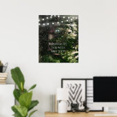 Love Birds + Pine Tree Night Wedding Custom Banner Poster (Heimbüro)