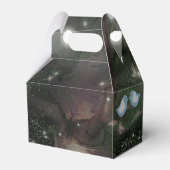 Love Birds + Pine Tree Night Wedding Custom Gefall Geschenkschachtel (Rückseite)