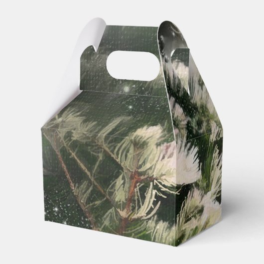 Love Birds + Pine Tree Night Wedding Custom Gefall Geschenkschachtel (Vorderseite)