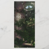 Love Birds + Pine Tree Night Wedding Menu Card Menükarte (Rückseite)